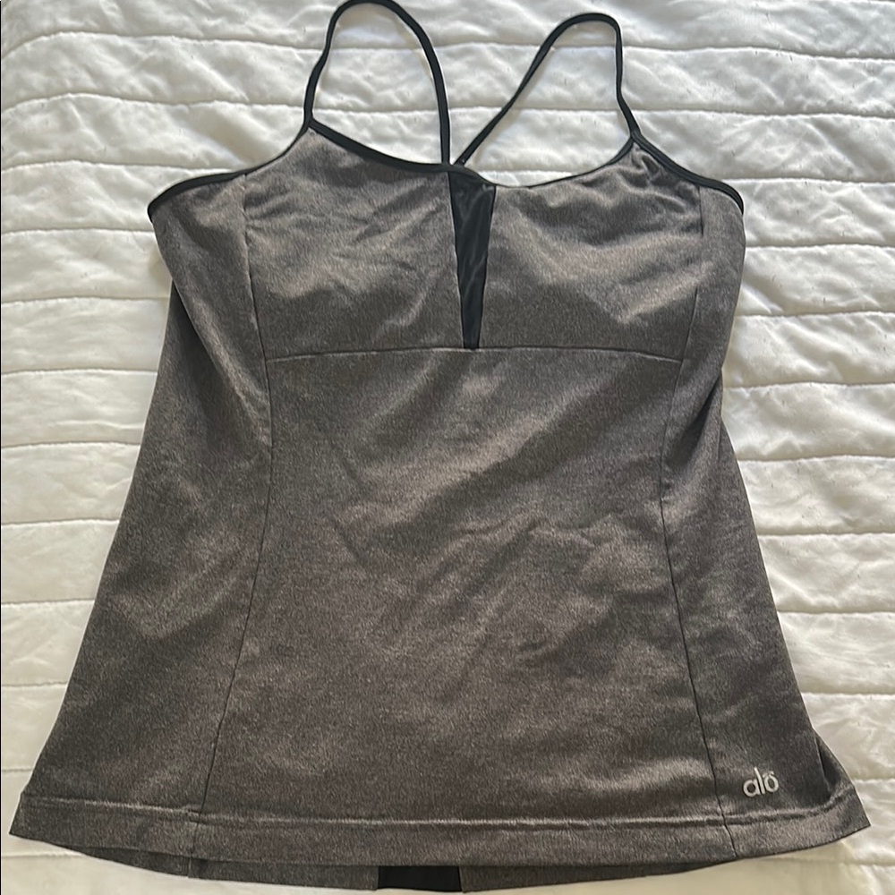 Alo Gray Strappy Tank Top